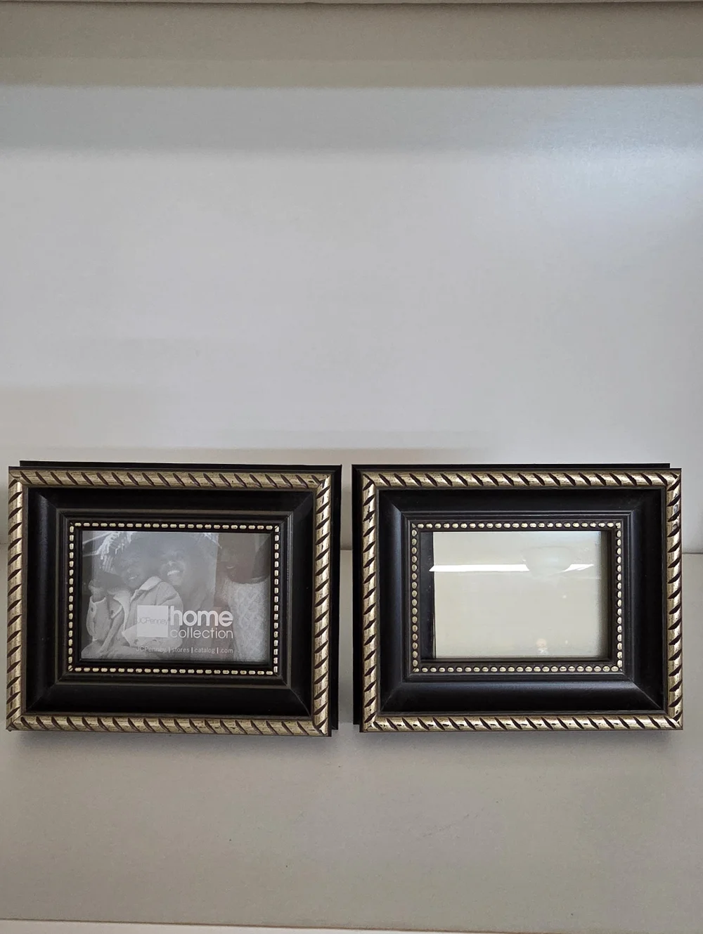 JCPenney Home Collection Pair Of Black Wood Frames w/Gold Rope Detail
